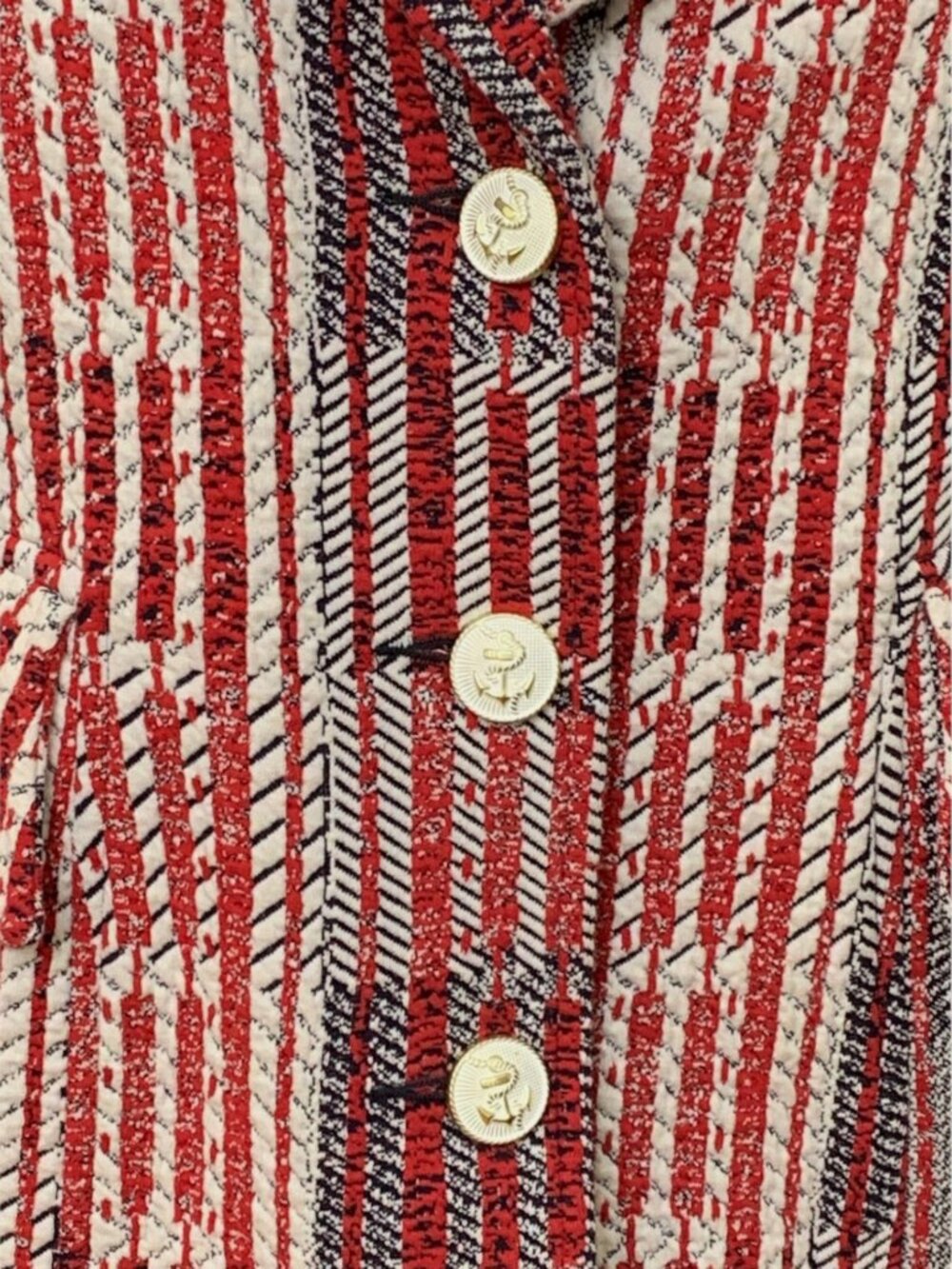 cabi Captain Blazer Style 6028 Red White Blue Nautical Knit Jacket M - Picture 13 of 13